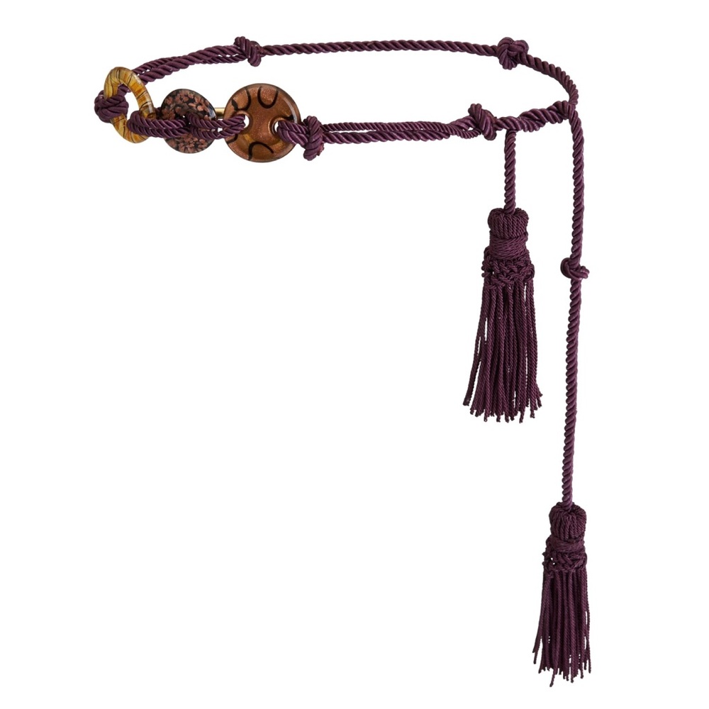 Zara NWT Limited Edition Rope Belt with Acrylic Glass Detailing BNWT